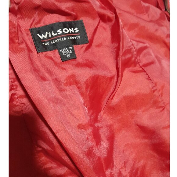 SOLD🔶️🔶️🔶️🔶️vintage red leather zip Wilson's Leather dress size small - Picture 5 of 6